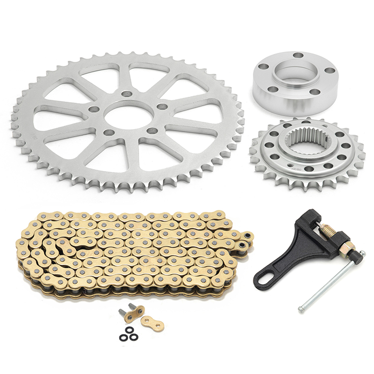 Front Rear Sprockets Chain Drive Conversion Kit for Harley Davidson Dyna Street Bob Low Rider Fat Bob Wide Glide